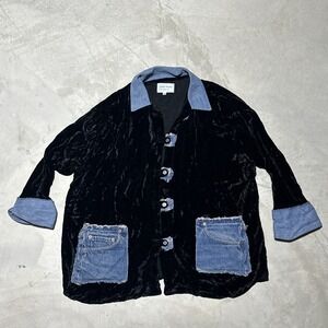 Leeba Marks Vintage Levi Upcycled Antique Linens Jacket Handcrafted SZ L/XL